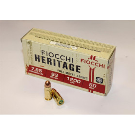 100 MUNITIONS FIOCCHI HERITAGE 7.65 PARABELLUM 100 MUNITIONS FIOCCHI HERITAGE 7.65 PARABELLUM