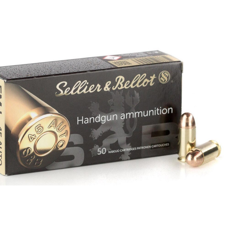 Munitions Sellier & Bellot 45 ACP 230gr FMJ * Boîte De 50