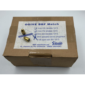 OGIVES 9mm BBF MATCH 124 grs FMJ - LES 500 Cat B. OGIVES 9mm BBF MATCH 124 grs FMJ - LES 500 Cat B.