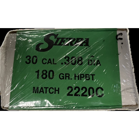 Ogives Sierra 2220C - .308 HPBT MatchKing 180gr * Boîte de 500