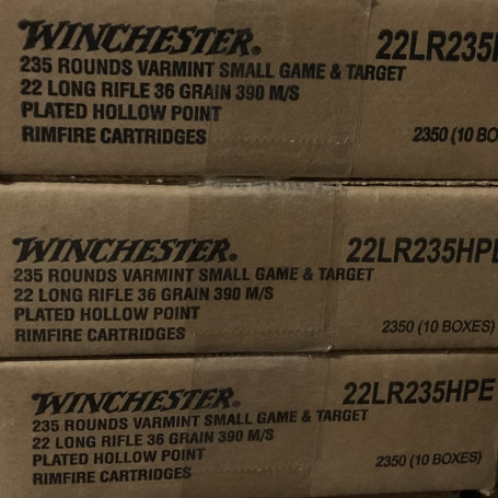 MUNITIONS WINCHESTER 22lr VARMINT HP CARTON DE 2350